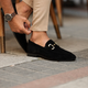 Men's slip-on loafers with buckle detail