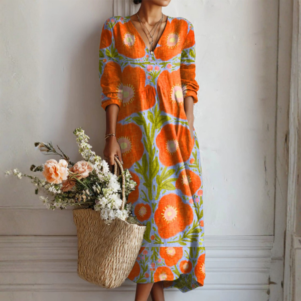 Rosalina - Floral Summer Midi Dress