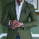 Men's notch lapel plaid blazer with single-button front and tailored fit