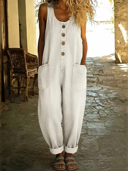 Saylor - Vintage Cotton Denim Jumpsuit