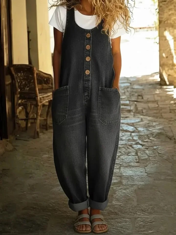 Saylor - Vintage Cotton Denim Jumpsuit