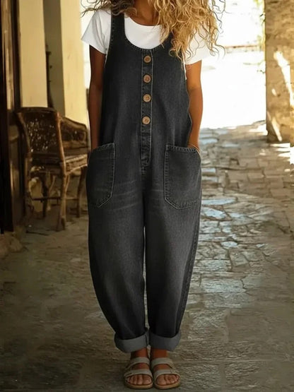 Saylor - Vintage Cotton Denim Jumpsuit