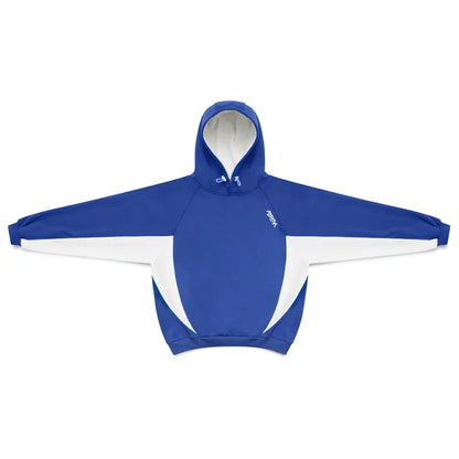 Unisex two-tone colorblock hoodie with hood, long sleeves and contrast panels