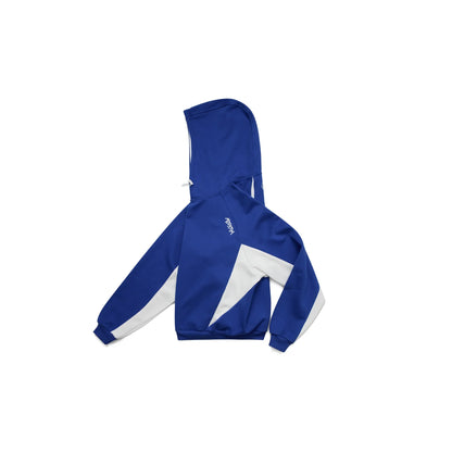 Unisex two-tone colorblock hoodie with hood, long sleeves and contrast panels