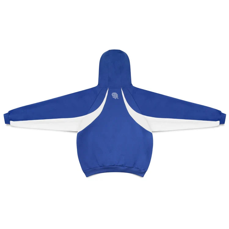 Unisex two-tone colorblock hoodie with hood, long sleeves and contrast panels