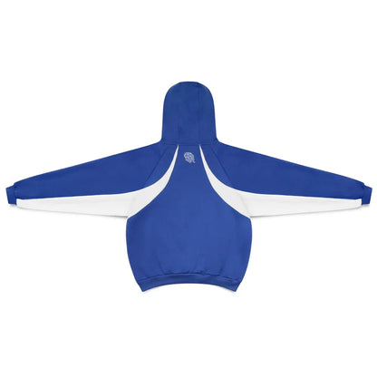 Unisex two-tone colorblock hoodie with hood, long sleeves and contrast panels