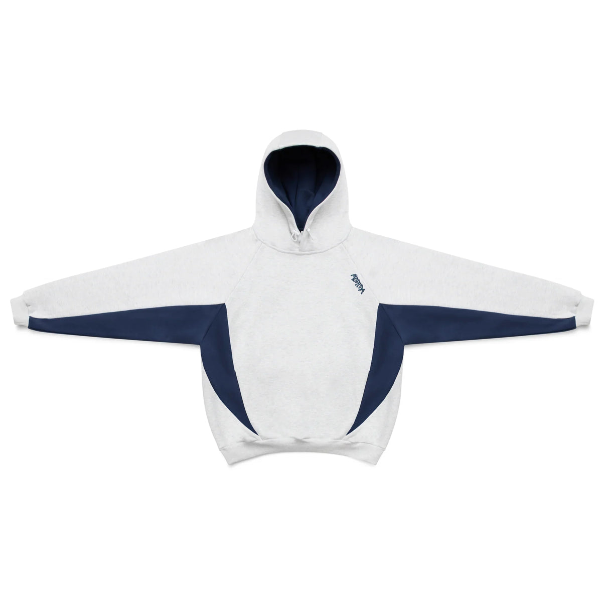 Unisex two-tone colorblock hoodie with hood, long sleeves and contrast panels