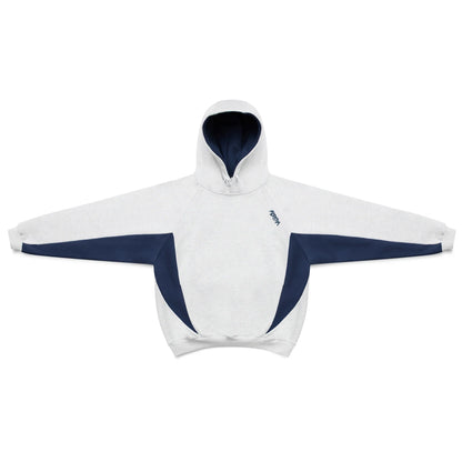 Unisex two-tone colorblock hoodie with hood, long sleeves and contrast panels