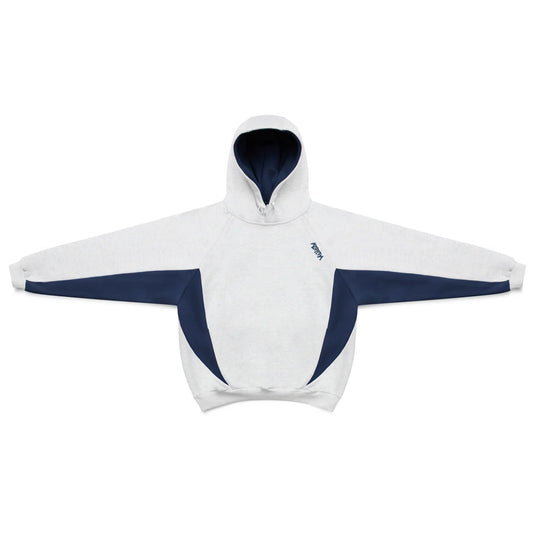 Unisex two-tone colorblock hoodie with hood, long sleeves and contrast panels
