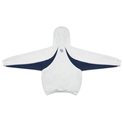 Unisex two-tone colorblock hoodie with hood, long sleeves and contrast panels