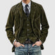 Men's corduroy blazer jacket with lapels and pockets