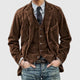 Men's corduroy blazer jacket with lapels and pockets