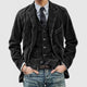 Men's corduroy blazer jacket with lapels and pockets