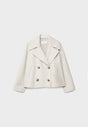 Women's double-breasted jacket with notched lapels and long sleeves