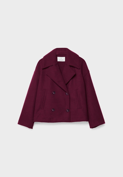 Women's double-breasted jacket with notched lapels and long sleeves