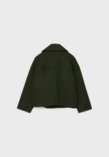 Women's double-breasted jacket with notched lapels and long sleeves