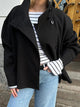 Women's stand collar button jacket with long sleeves