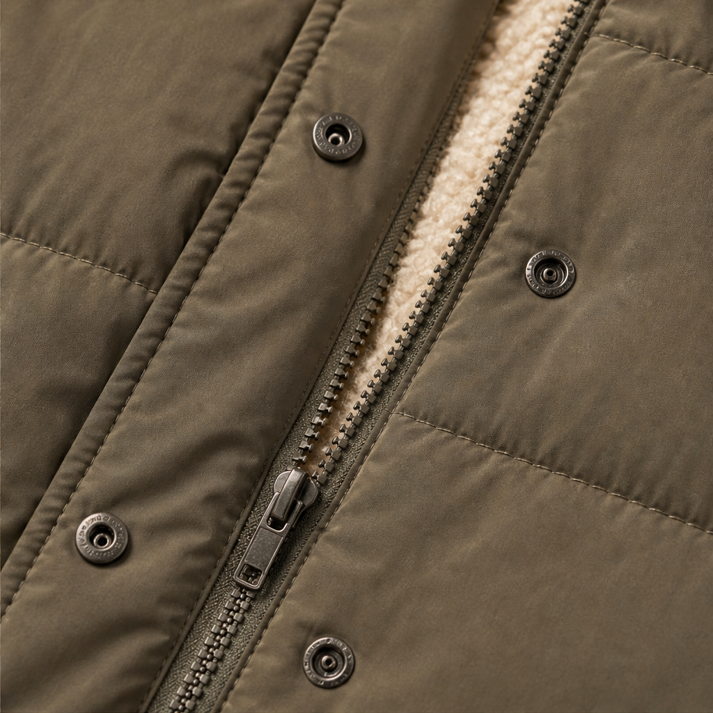 Women's long quilted hooded puffer coat shown in olive and navy