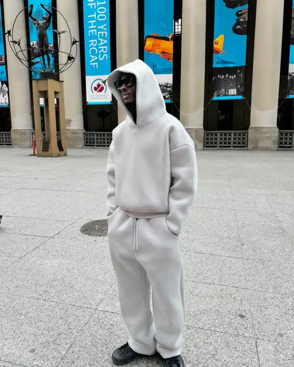 Men's hooded hoodie and full-length jogger set