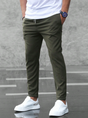 Men's casual tapered trousers with drawstring waist and side pockets