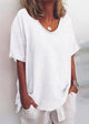Women's Loose Round-Neck T-Shirt — Plain Short-Sleeve Relaxed Summer Tee