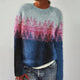 Women's grey Fair Isle pattern sweater with long sleeves