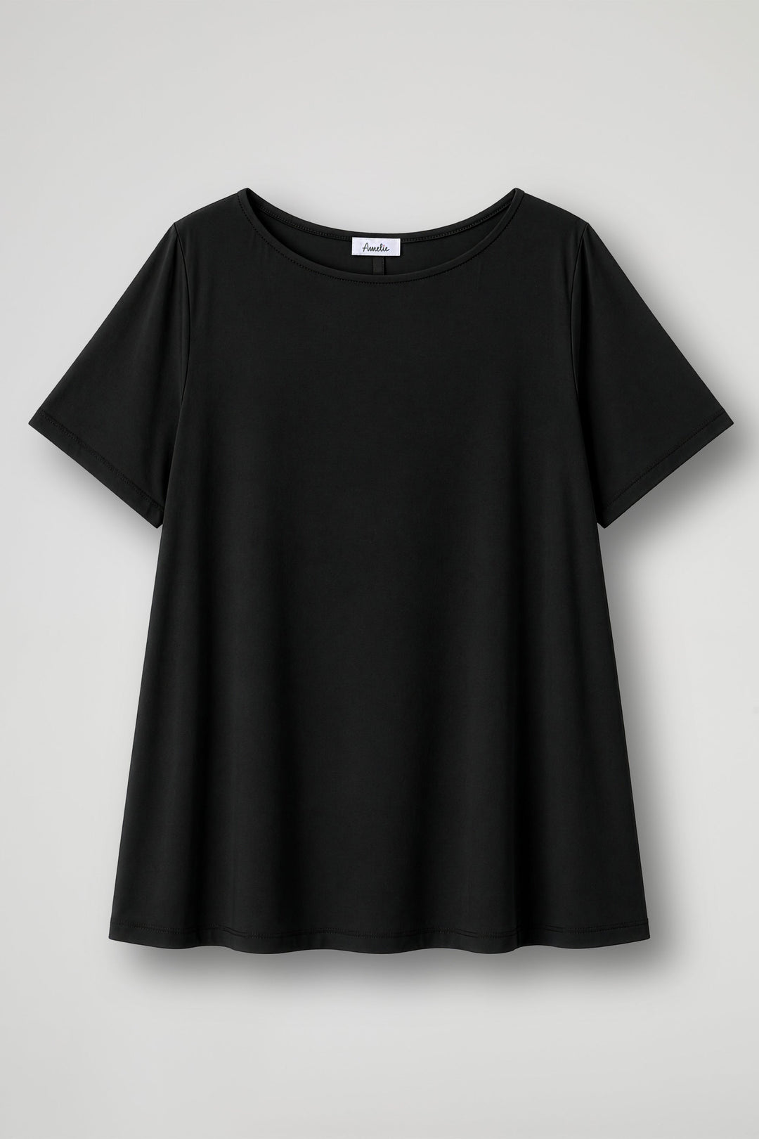 Women's cream short sleeve relaxed fit t-shirt with crew neckline displayed flat and on model