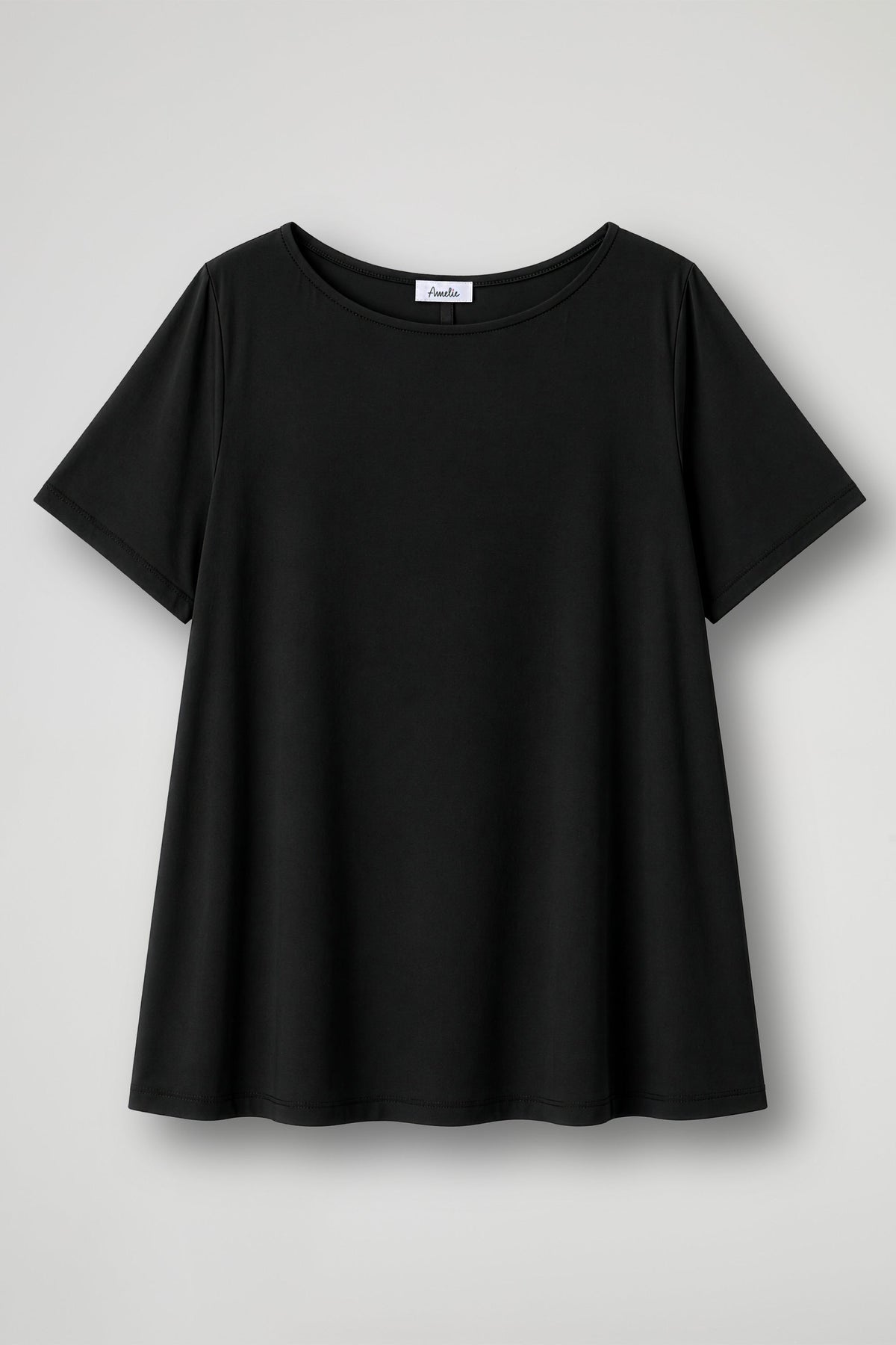 Women's cream short sleeve relaxed fit t-shirt with crew neckline displayed flat and on model