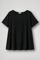 Women's cream short sleeve relaxed fit t-shirt with crew neckline displayed flat and on model