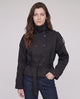 Women's short belted trench jacket with high collar and double-breasted buttons