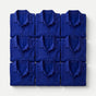 Men's blue button-front work jacket with collar and patch pockets