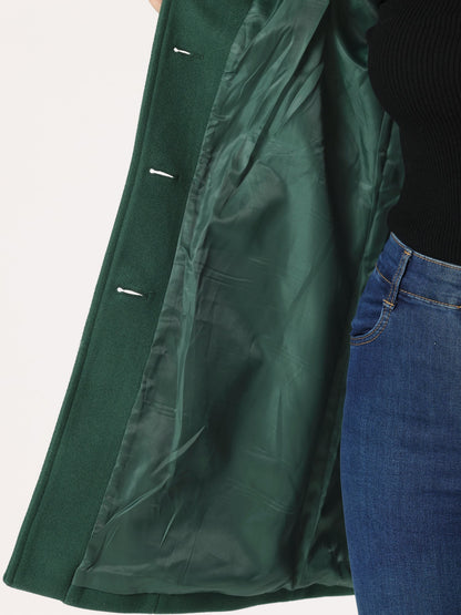 Women's double-breasted coat with classic collar and long sleeves
