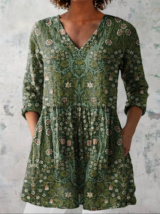 Valentina - Flowy V-Neck Blouse