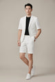 Men's Seersucker Blazer and Shorts Set, Short Sleeve, Notch Lapel