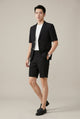 Men's Seersucker Blazer and Shorts Set, Short Sleeve, Notch Lapel