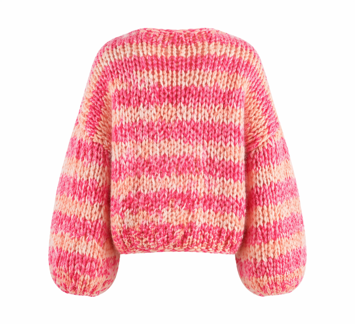 Women's pink and pale striped textured open-front cardigan