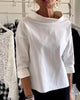 Women's Cowl-Neck Top — 3/4 Sleeve Relaxed Drop-Shoulder Solid Top