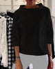 Women's Cowl-Neck Top — 3/4 Sleeve Relaxed Drop-Shoulder Solid Top