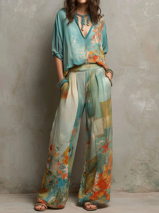 Yara - Floral Wide-Leg Set