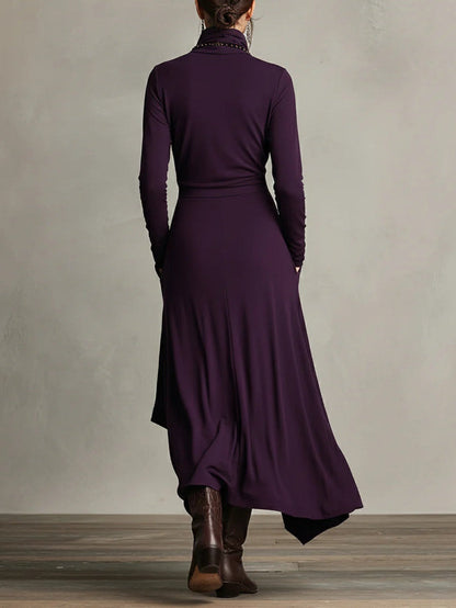 Yara - Asymmetrical Turtleneck Dress