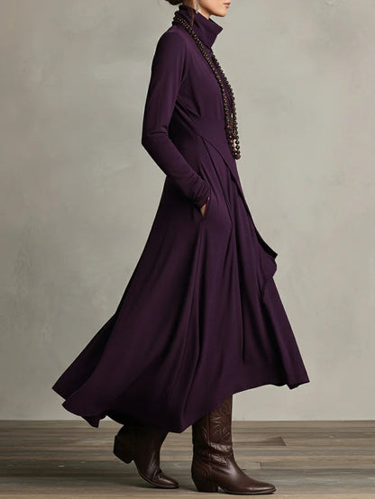 Yara - Asymmetrical Turtleneck Dress