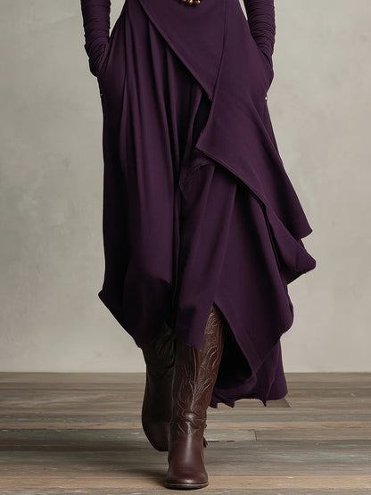 Yara - Asymmetrical Turtleneck Dress