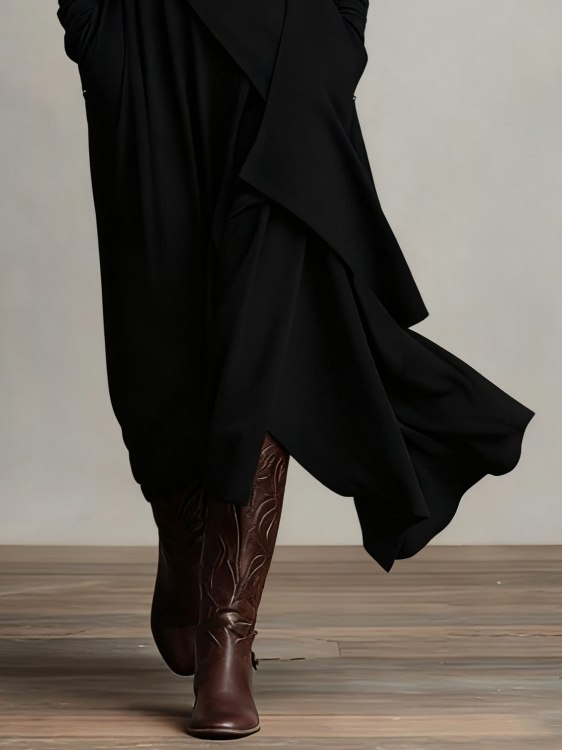 Yara - Asymmetrical Turtleneck Dress